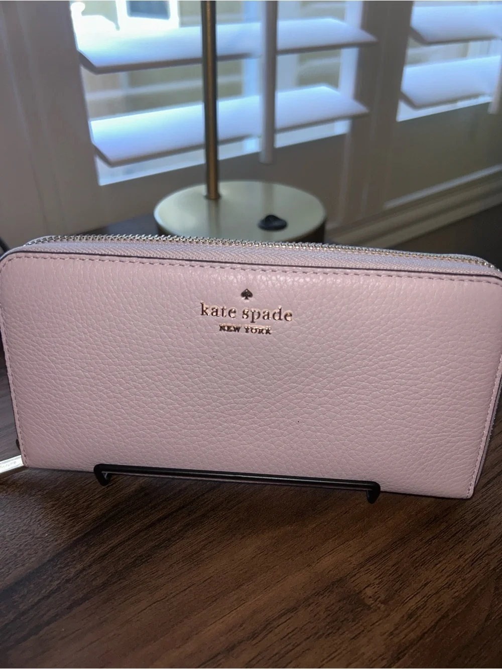 kate spade Leila pebbled leather shoulder bag with matching wallet in baby pink
